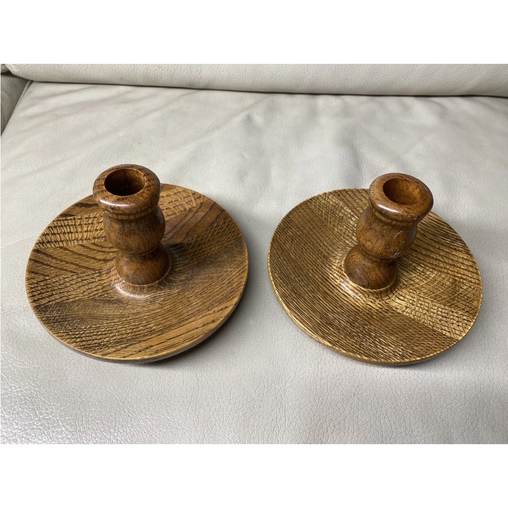 Pair Of Wooden Candle Holder
